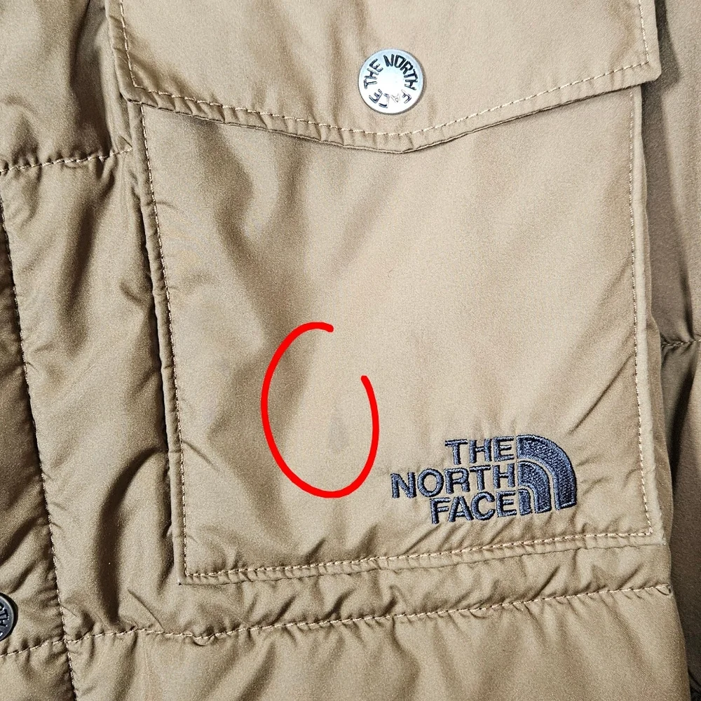 Men's North Face Quilted Snap Front Insulated Jacket Fleece Lined Hooded M